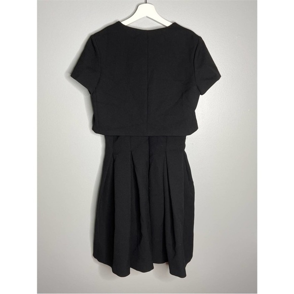 Maje Black Rozane Bodice Overlay A-line Popover Dress Size 2 - Picture 4 of 6